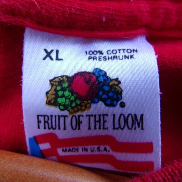 Vintage Men's XL USA Flag Graphic Single Stitch Red Cotton Made in USA T-Shirt. - Picture 8 of 9